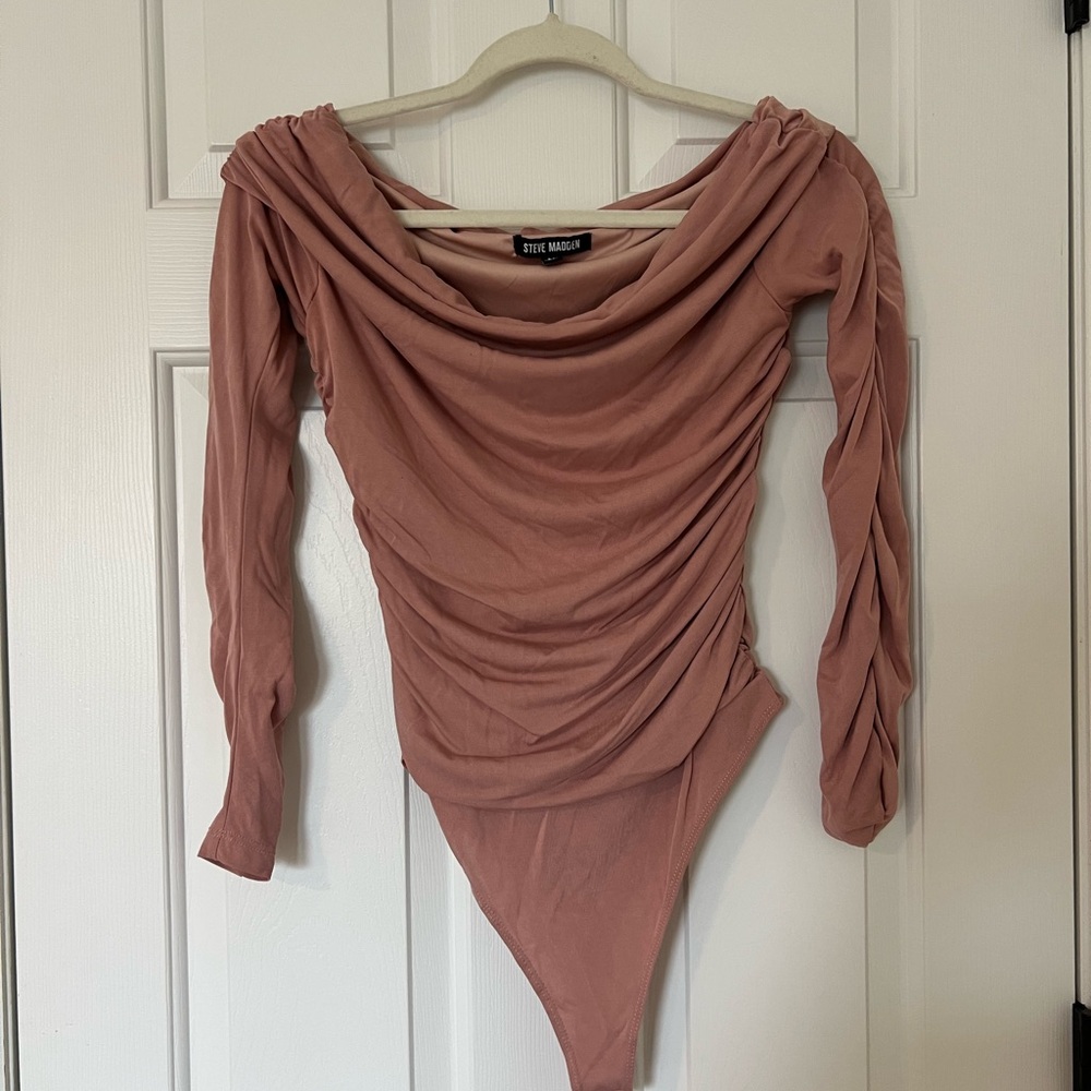 Steve Madden Mauve Long Sleeve Bodysuit